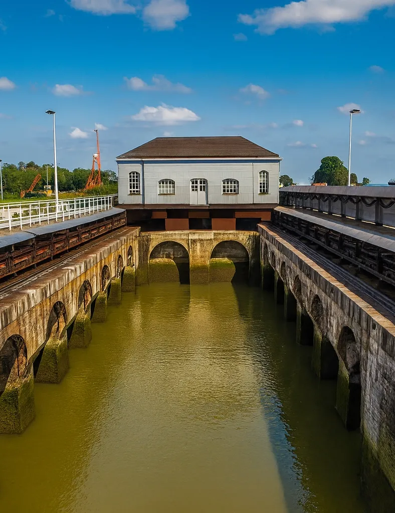 Schleusenanlage mit Schleusenkammer